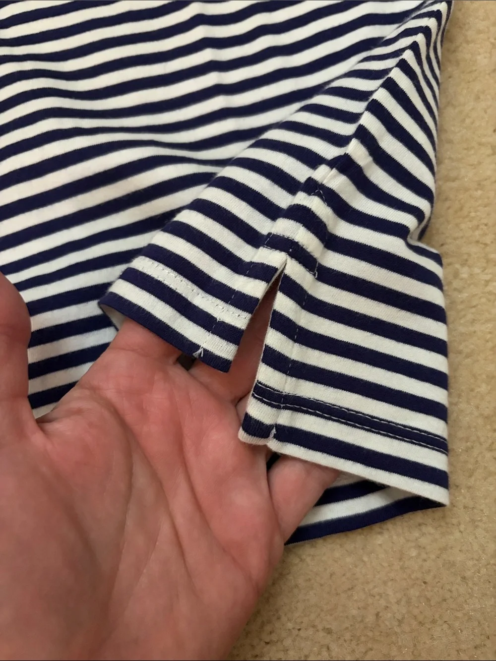 Crewcuts Navy and White Striped Polo